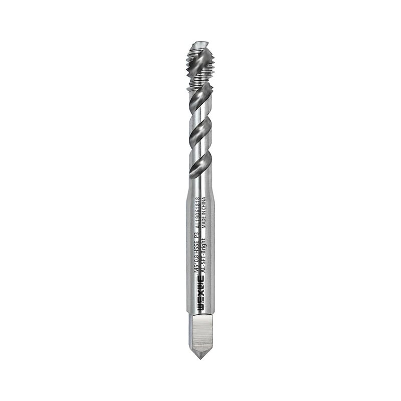 WEXWE Store Tools M5 x 0.8 Spiral Flute Thread Tap, Metric Machine Threading Tap High Speed Steel Cobalt(HSSCo), Bright for Aluninum Cutting,Round Shank with Square End, H2 Tolerance, 1pcs - Image 1